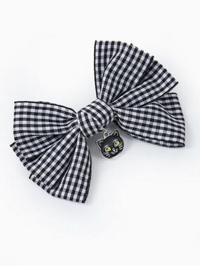 Hair Bow with Cat Charm